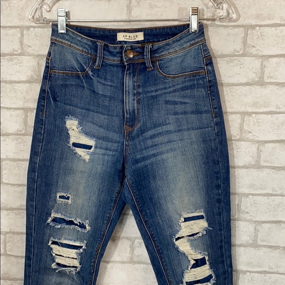 AP blue distressed jeans size 3 - Picture 2 of 8